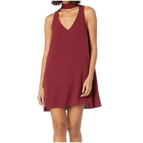 Show Me Your MuMu Women's Choker Shift Dress‎ Burgundy Size Small Casual - Picture 1 of 8